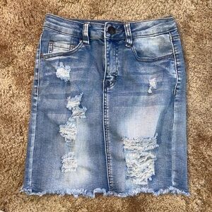 Rue21 Distressed Jean Skirt